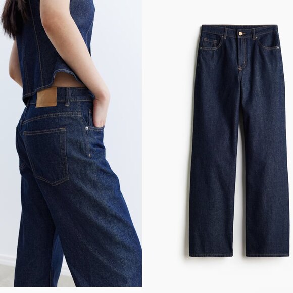 Dark High Rise Wide Leg Jeans - Picture 2 of 5